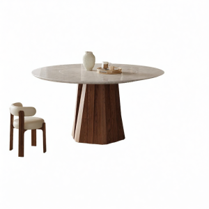 Modern Vintage Luxurious Stone Electric Turntable Dining Table