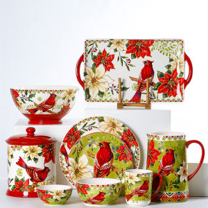 OMK American Redbird series Ceramic Tableware Set Dinner Plate