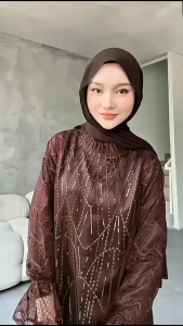 Alea Maxi Gamis Brukat Mewah Wanita Dewasa Bahan Silk Premium Dengan Outer Terpisah Terbaru 2025