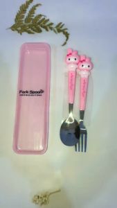 Sendok Set Garpu Sumpit Doraemon / Sendok Set Anak Alat Makan Anak Karakter Sanrio Cinnamoroll Sendok Premium Kuromi