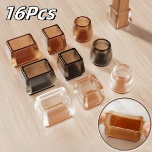 16Pcs New Chair Leg Caps Silicone Furniture Leg Mute Non-Slip Leveling Feet Pads Wood Floor Protectors Mat Home Decor Mats