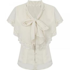 French Elegant Lace Short Sleeve Shirt