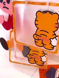 Túi nhựa trong suốt túi xách hình hộp set 3 túi trong suốt hình con hổ đựng đồ chống nước tiện lợi