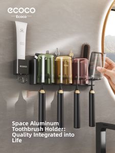 ecoco | No-Drill Wall Mount Toothbrush Cup Holder