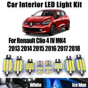 8Pcs Canbus LED Bulbs Interior Map Dome Number Plate Light Kit For Renault Clio 4 IV MK4 2013 - 2015 2016 2017 2018 Car Lighting
