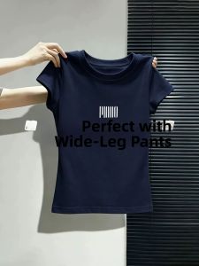 V.C.I | Navy Blue Cotton T-shirt Slim Fitting