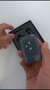 Casing Kunci Remote Mobil Fiber Carbon Toyota Vios TRD 3 Tombol