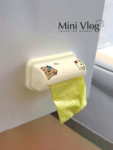 Hello Little Dog Kitchen Wall-Mounted Plastic Bag Storage Box Cute Garbage Bag Holder Household Organizer Pet Supplies