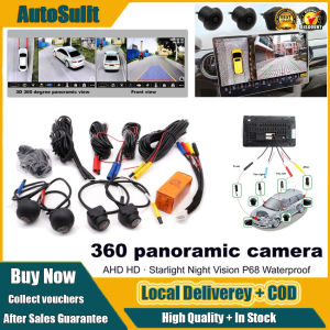 4-Way AHD System: 360° Panoramic Car Camera for Safe Driving