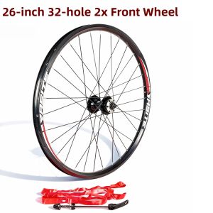 26/27.5 Inch Mountain Bike Wheel Set Aluminum Alloy Cassette Disc Brake Double Layer Bicycle Rim with 45# Steel Spoke Bearing