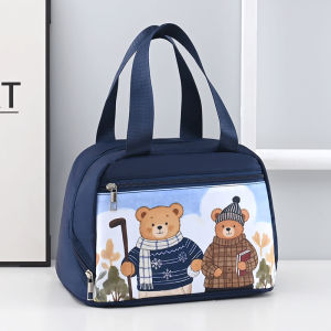 ถุงใส่ข้าวมื้อเที่ยงแบบมีความจุขนาดใหญ่ กระดาษห่อด้านในเป็นฟอยล์หนา ถุงใส่อาหารแบบมีความร้อนสำหรับเด็กนักเรียนประถมศึกษา