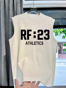 Áo Thun Cotton Không Tay in Chữ Phong Cách Mỹ Mùa Hè Cổ Tròn Rộng Rãi Cho Nam Áo Thun Thường Ngày Thời Trang Mùa Hè