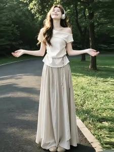 La Chapelle | Đầm Hè Phong Cách Pháp Elegance Không T Tay Cổ Asymmetric
