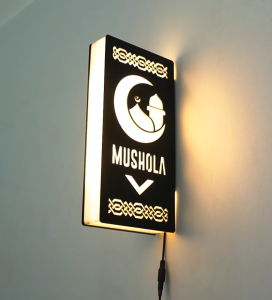 Sign Modern Akrilik Slim Box Menyala 2 Sisi 30x15cm Hiasan Dinding