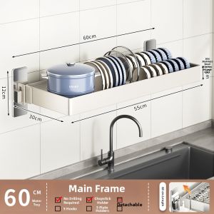 B&W | Drain Dishes Wall Mounted Storage Rack