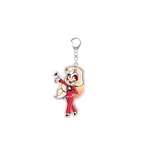 Bandai | 5CM Acrylic Keychain Hazbin Vox Charlie Morningstar Vincent Velvet Emily Abel Anime Peripheral Backpack Decoration Pendant Gift