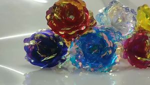 【Glowing Rose】Artificial flower Flash Rose Gold foil flowers colorful light Valentines Day Birthday