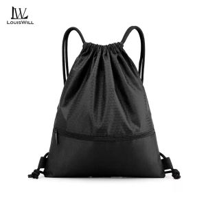 LouisWill Drawstring Backpack Bag Outdoor Waterproof Gym Backpack Sports Yoga Gym Swim Bag Nylon Fiber String Backpack for Kids Men Women