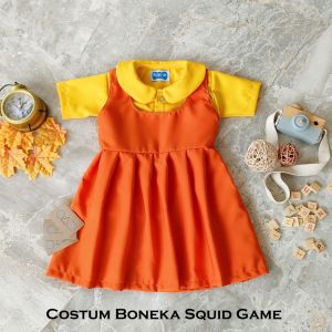 Kostum Boneka Squid Game / Squid Game Doll Costume /Baju Boneka Squid Game Anak / Dress Boneka Squid Game / Setelan Baju Boneka Squid Game