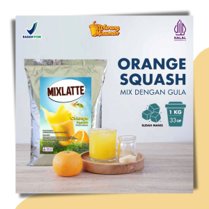 Bubuk Minuman Orange Squash Mix Gula 1 kg - Serbuk Squash Jeruk Instan - JPS