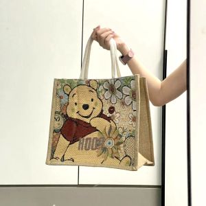 Large Capacity Canvas Tote Bag Womens Handbag 2024 New Style Commuter Bag Ins Printed Geometric Pattern Casual Shoulder Bag