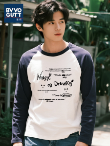 Áo Thun Cotton Dáng Rộng Cổ Tròn Dài Tay in Họa Tiết Sọc Mùa Thu Dành Cho Nam Áo Thun Dài Tay Thường Ngày Cho Bé Trai
