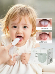 Usbettas | Infant Oral Cleaner Finger Brush with Cloth for Baby Teeth and Tongue Cleaning