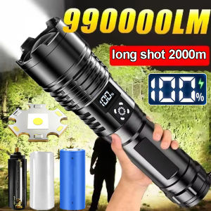 High Power Rechargeable Led Flashlight Very Strong Led Flashlight With18650 Battery Torch Light For Fishing Camping