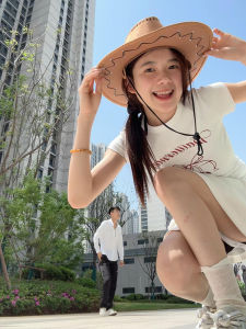 Korean Style Sweet Cherry Heart Print Short Sleeve T-Shirt Womens Summer Slim Fit Versatile Short Length Trendy Top