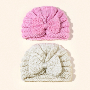 Baby Autumn Winter Keep Warmth Strips Hat Baby Bow Crochet Hook Cute Turban Girl Photograph Wear Hair Accessory Infant Gift