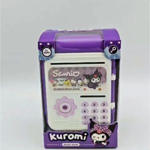 Samrio Kuromi Children Piggy Bank toy ATM Cute Piggy Bank Simulated Money Saving Game Saving Box Toy