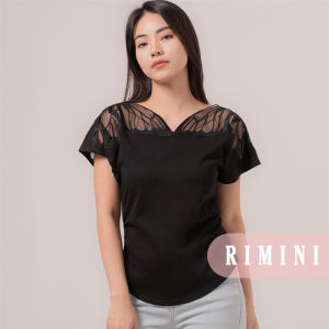 RIMINI - Atasan Wanita Blouse Dinner Lengan Pendek Stretch S-XXXL - Neila Top 85731