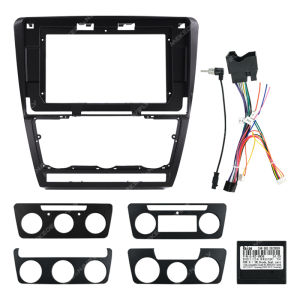 MEKEDE For Skoda Octavia 2008-2013 10inch Panel Kit Harness Fascia Car Radio Bezel Frame Multimedia Radio Panel Frame Cable