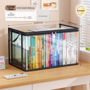 Book Bag Storage Box with Wheels for Desk