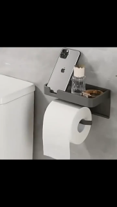 Toilet Tissue Paper Holder Wall Mounted Toilet Crochet Roll Mobile Phone Holder Bathroom Plastic Tissue Storage Holder