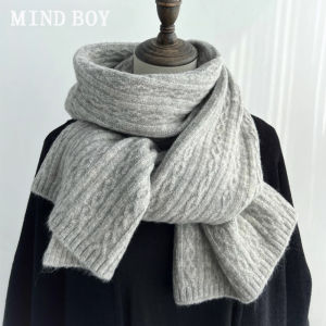 MIND BOY | Warm Solid Color Japanese Knit Scarf