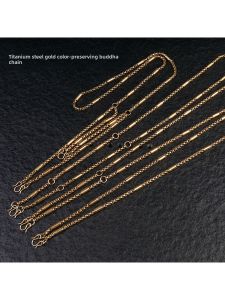 Titanium Steel Buddha Pendant Necklace Mens Multi-chain 4mm Color Retention Non-fading Punk Style round Bead Chain Jewelry