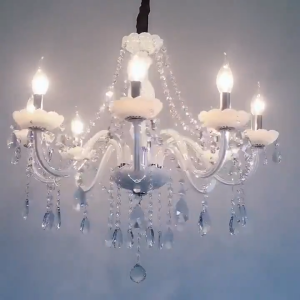 6 Light Chandelier Modern K9 Crystal Chandelier Lighting Clear Crystal Ceiling Light Fixture Pendant Lamp for Dining Room Bathroom Bedroom Livingroom