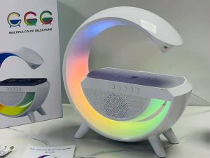 Speaker Bluetooth LED RGB Ambient Light + Wireless Charger Lampu Meja Multifungsi