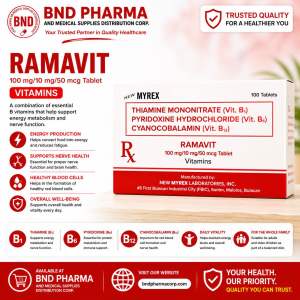 RAMAVIT VITAMIN B1+B6+B12 100 TABLETS FDA Approved BNDCORP