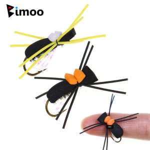 Bimoo 8pcs #10 Rubber Legs Foam Beetle Fly Floating Dry Fly Artificial Terrestrial Pattern For Trout Grayling Fishing Lures