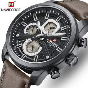 NAVIFORCE Top Original Brand Military Mens Watch Date Casual Quartz Sport Fashion Leather Strap Waterproof Luminous Men Watch