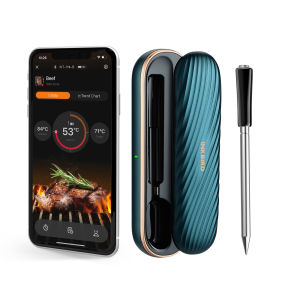INKBIRD INT-11X-B Wireless Bluetooth Meat Therm-ometer 2-in-1 Wireless Meat Therm-ometer 91m App Control with Smart Temperature Alarms