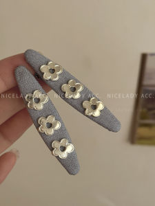 Silver Mirror Duckbill Hair Clips Womens Side Bangs Hair Accessories Floral Design Hair Grips Fashionable Hair Decorations