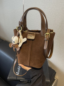 Túi Đeo Chéo Nhỏ Màu Nâu Mờ Cổ Điển Cho Nữ Túi Đeo Vai Đa Năng Mùa Thu Đông Túi Đeo Chéo Hình Thùng Túi Đeo Vai Mềm