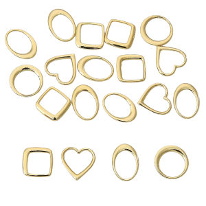 2pcs 14K Gold Plated Brass Copper Hollow Diamond Oval Peach Heart Earrings Pendant For DIY Fashion Earrings Making