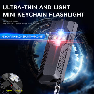 New Mini High-Brightness Work Light Keychain Flashlight Pen Clip Design with USB Fast Charging and Portability
