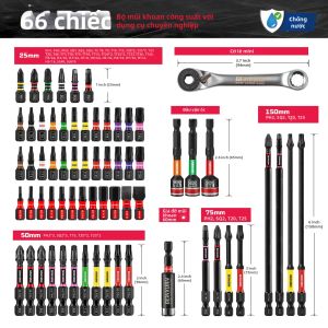 Bộ Dụng Cụ Cầm Tay Geinxurn 66 Món Gồm Tua Vít Lực Đầu Vặn Ốc Cờ Lê Mini Bộ Giữ Mũi Vít Dành Cho Sửa Chữa Nhà Cửa Kèm Hộp Kim Loại.