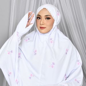 Mukena terusan Dewasa Bordir Cleopatra Mukena Lajuran Langsungan