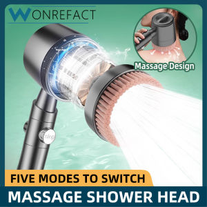 Bathroom Massage Shower Head Handheld Shower Head Five Modes Wall-Mounted Shower Head  Detachable Filter Cartridge Design